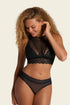 Leonisa High-neck Unlined Lace Crop Top Wireless Bralette